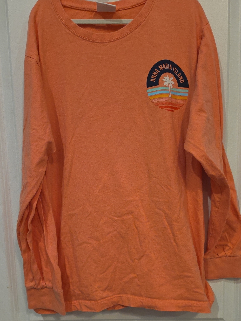 Anna Maria Island Men's Long-Sleeve Tee in Pink Orange
